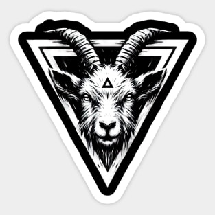 Goat head artwork Sticker